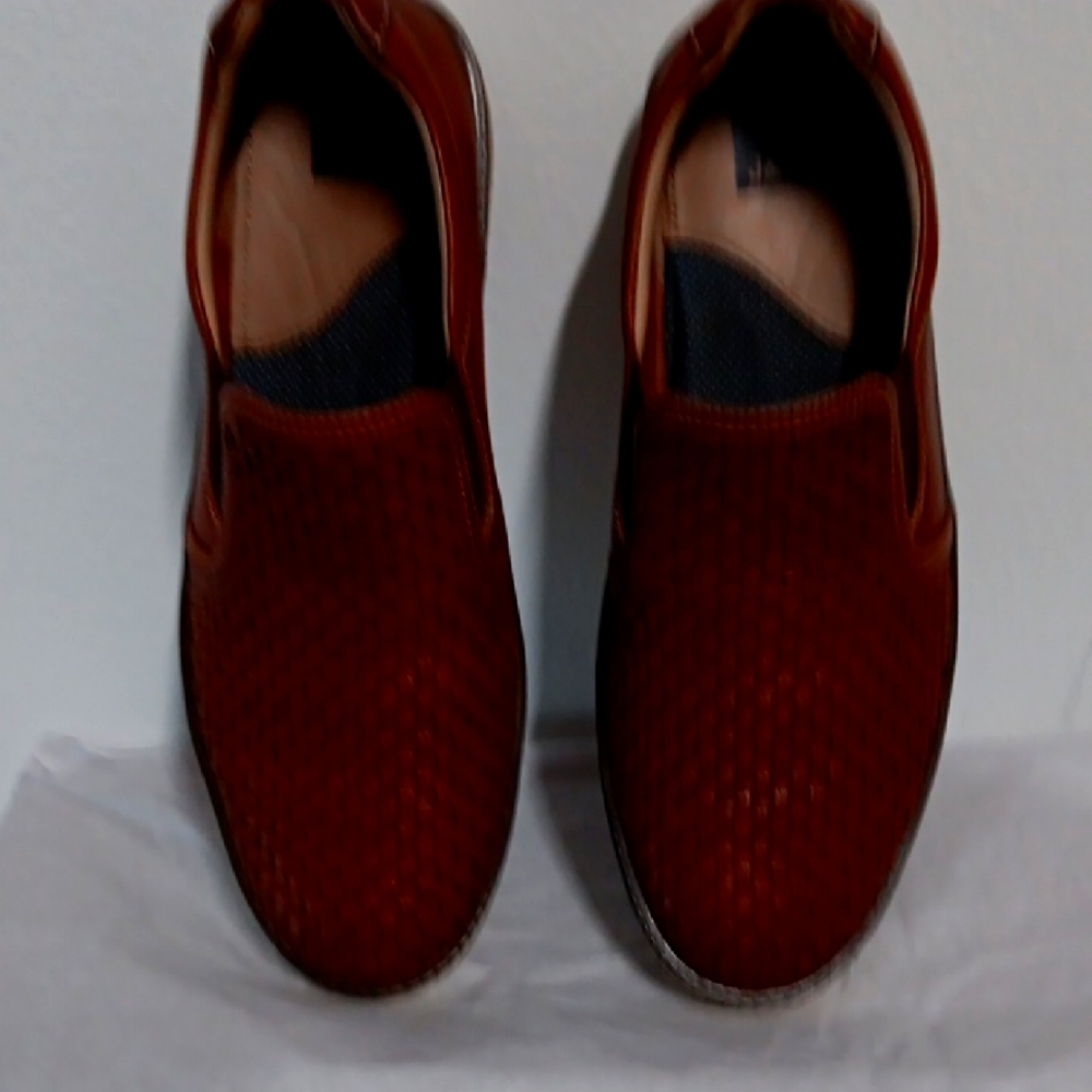 Johnston & Murphy Rich Brown Woven Loafers